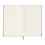 Agenda hebdomadaire sans date Moleskine, à commencer quand vous voulez couleur noir cinquième vue
