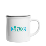 Tasse en céramique style vintage idéale pour la sublimation 250 ml couleur noir avec zone d'impression