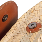 Petit panier en palmier avec longues anses, fabriqué dans l'UE couleur naturel deuxième vue