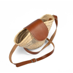 Petit panier en palmier avec longues anses, fabriqué dans l'UE couleur naturel