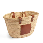 Grand panier en palmier, idéal pour la plage, fabriqué dans l'UE couleur naturel première vue