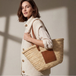 Grand panier en palmier, idéal pour la plage, fabriqué dans l'UE couleur naturel quatrième vue