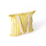 Sac en coton recyclé avec anses longues et motif rayé 180 g/m² couleur jaune deuxième vue