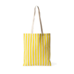 Sac en coton recyclé avec anses longues et motif rayé 180 g/m² couleur jaune