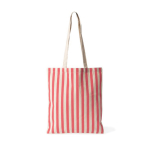 Sac en coton recyclé avec anses longues et motif rayé 180 g/m² couleur corail