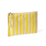Trousse en coton recyclé avec dragonne type bracelet 180 g/m² couleur jaune première vue