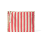Trousse en coton recyclé avec dragonne type bracelet 180 g/m² couleur corail