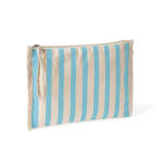 Trousse en coton recyclé avec dragonne type bracelet 180 g/m² couleur bleu pastel première vue
