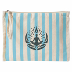 Trousse en coton recyclé avec dragonne type bracelet 180 g/m² couleur bleu pastel deuxième vue