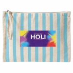 Trousse en coton recyclé avec dragonne type bracelet 180 g/m² couleur bleu pastel troisième vue