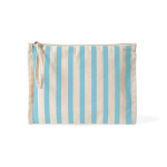 Trousse en coton recyclé avec dragonne type bracelet 180 g/m² couleur bleu pastel