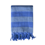 Paréo à rayures en coton recyclé, idéal pour la plage, 340 g/m² couleur bleu première vue
