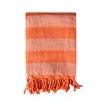 Paréo à rayures en coton recyclé, idéal pour la plage, 340 g/m² couleur rouge première vue