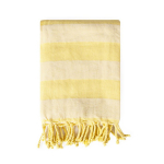 Paréo à rayures en coton recyclé, idéal pour la plage, 340 g/m² couleur jaune première vue
