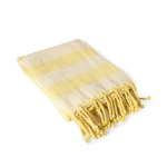 Paréo à rayures en coton recyclé, idéal pour la plage, 340 g/m² couleur jaune