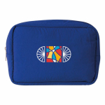 Trousse en nylon et polyester avec fermeture éclair assortie couleur bleu deuxième vue