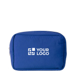 Trousse en nylon et polyester avec fermeture éclair assortie couleur bleu avec zone d'impression