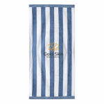 Serviette pour la plage en coton absorbant de 420 g/m² et 80 x 160 cm couleur bleu quatrième vue