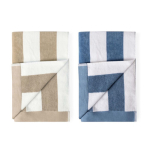 Serviette pour la plage en coton absorbant de 420 g/m² et 80 x 160 cm couleur beige quatrième vue