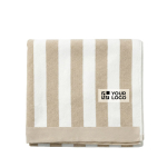 Serviette pour la plage en coton absorbant de 420 g/m² et 80 x 160 cm couleur beige avec zone d'impression