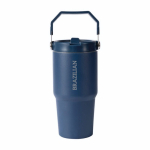 Bouteille isotherme anti-fuite en acier inoxydable recyclé 600 ml couleur bleu marine quatrième vue