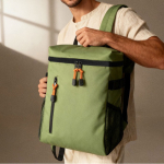Sac à dos isotherme avec compartiments et similicuir à personnaliser couleur vert sixième vue