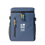 Sac à dos isotherme avec compartiments et similicuir à personnaliser couleur bleu marine avec zone d'impression
