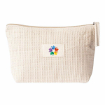Trousse en coton avec étiquette assortie pour marquage 310 g/m² couleur blanc deuxième vue