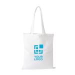 Sac en polyester à anses longues et résistance de 10 kg 300 g/m² couleur blanc avec zone d'impression