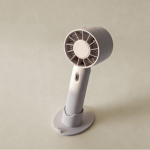 Ventilateur portable avec support pour bureau et téléphone couleur blanc vue détaillée