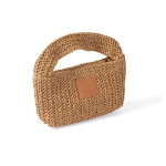 Petit sac en papier et polyester avec étiquette de marquage couleur marron première vue