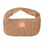 Petit sac en papier et polyester avec étiquette de marquage couleur marron deuxième vue