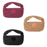 Petit sac en papier et polyester avec étiquette de marquage couleur marron quatrième vue