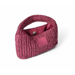 Petit sac en papier et polyester avec étiquette de marquage couleur bordeaux première vue