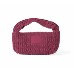 Petit sac en papier et polyester avec étiquette de marquage couleur bordeaux