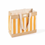 Sac en coton recyclé et jute à motif quadrillé 220 g/m² couleur orange première vue
