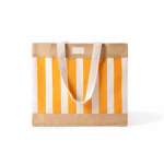 Sac en coton recyclé et jute à motif quadrillé 220 g/m² couleur orange deuxième vue