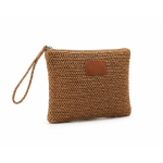 Trousse en papier et polyester avec étiquette pour marquage couleur marron deuxième vue