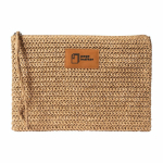 Trousse en papier et polyester avec étiquette pour marquage couleur marron troisième vue