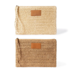 Trousse en papier et polyester avec étiquette pour marquage couleur marron quatrième vue