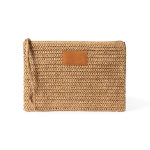 Trousse en papier et polyester avec étiquette pour marquage couleur marron