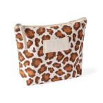 Trousse en coton recyclé avec motif animal 200 g/m² couleur marron première vue