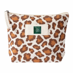 Trousse en coton recyclé avec motif animal 200 g/m² couleur marron deuxième vue