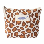 Trousse en coton recyclé avec motif animal 200 g/m² couleur marron troisième vue