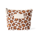 Trousse en coton recyclé avec motif animal 200 g/m² couleur marron