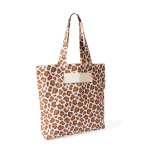 Sac en coton recyclé avec motif animalier 200 g/m² couleur marron première vue