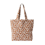 Sac en coton recyclé avec motif animalier 200 g/m² couleur marron deuxième vue