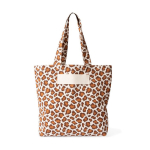 Sac en coton recyclé avec motif animalier 200 g/m² couleur marron