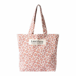 Sac en coton recyclé avec motif animalier 200 g/m² couleur rose quatrième vue