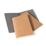 Carnet A5 en carton avec housse de protection et pages blanches couleur marron quatrième vue